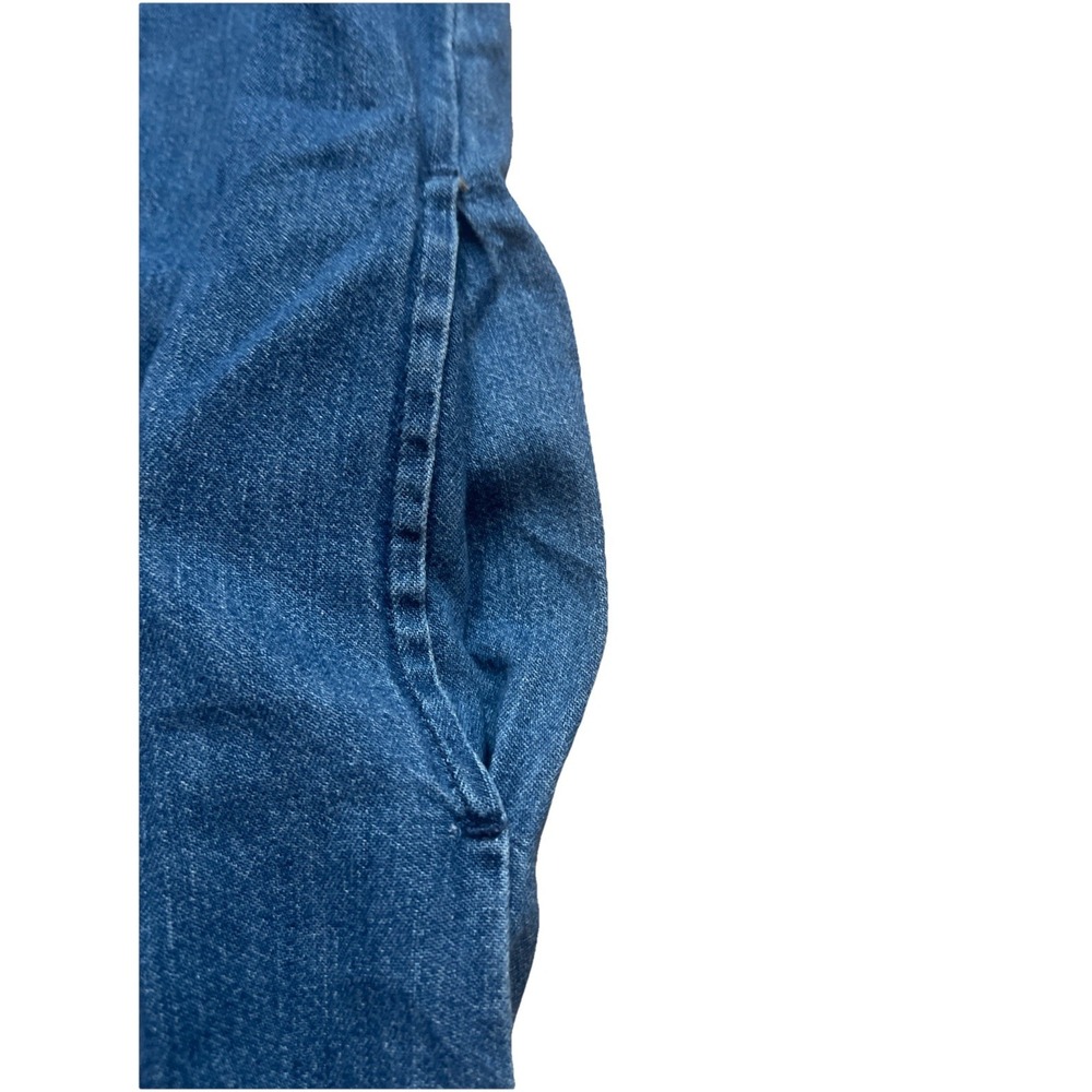 Gap Denim Jean Popover Dress Pockets Button Up Women's Size Medium Blue Med Wash - Picture 6 of 6
